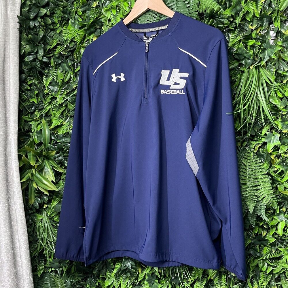 UNDER ARMOUR Jacket Men MEDIUM Blue Quarter Zip Project This House 2009